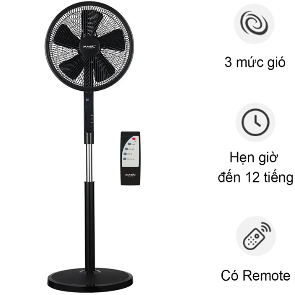 Quạt cây Magic A-251 – Quạt đứng 3 mức gió có điều khiển từ xa, tiện lợi cho gia đình