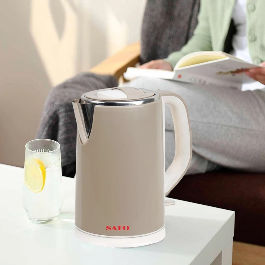 Ấm siêu tốc Sato 17ST22, dung tích 1.8L, đun nước nhanh, an toàn