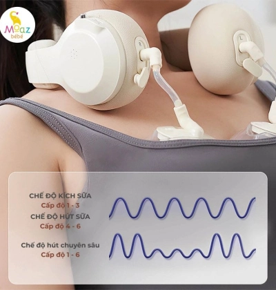 Máy hút sữa di động kèm chườm ấm cổ Moaz BéBé MB091 - Chất liệu cao cấp an toàn với sức khỏe